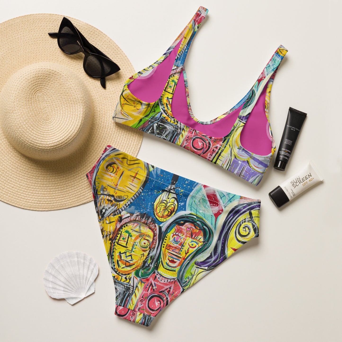 Family V Recycled high-waisted bikini