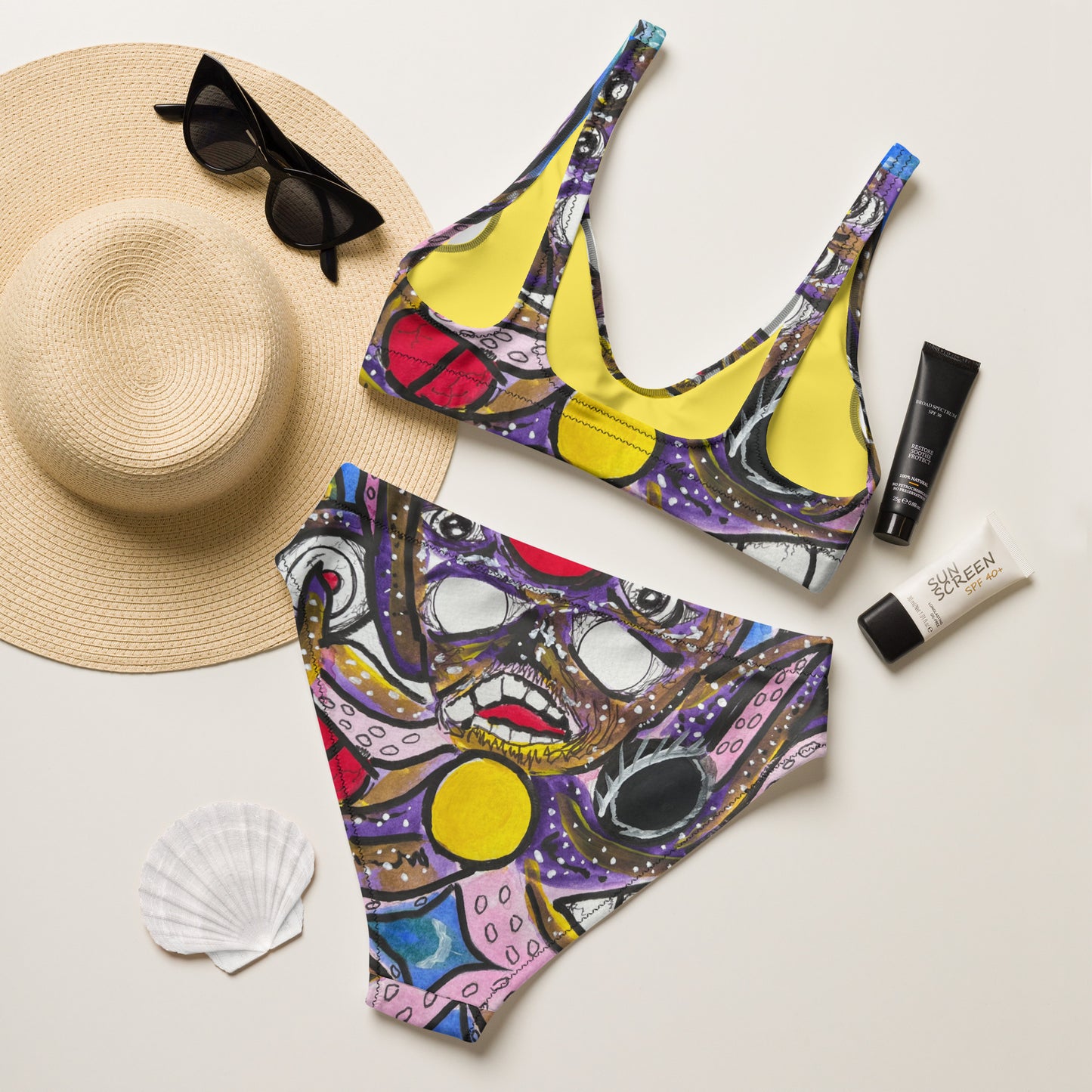 Kraken Recycled high-waisted bikini
