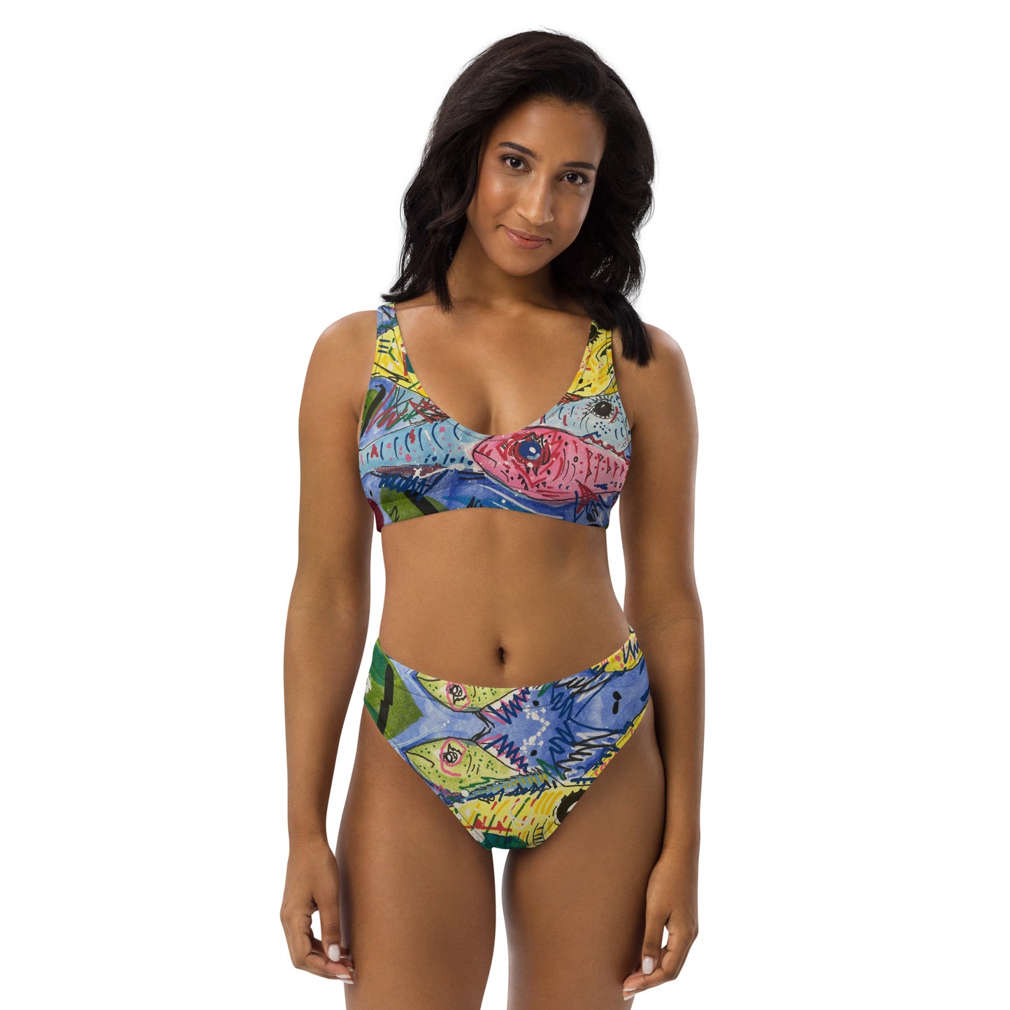 Fish II Recycled high-waisted bikini