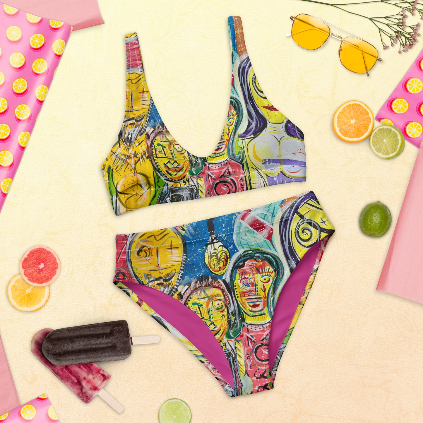 Family V Recycled high-waisted bikini