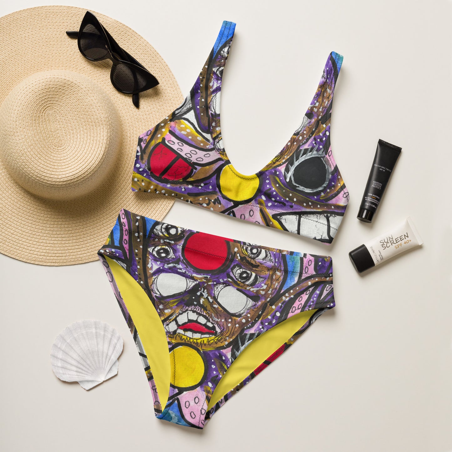 Kraken Recycled high-waisted bikini