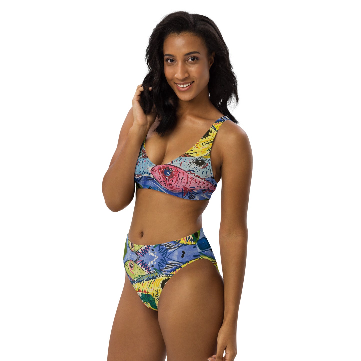 Fish II Recycled high-waisted bikini