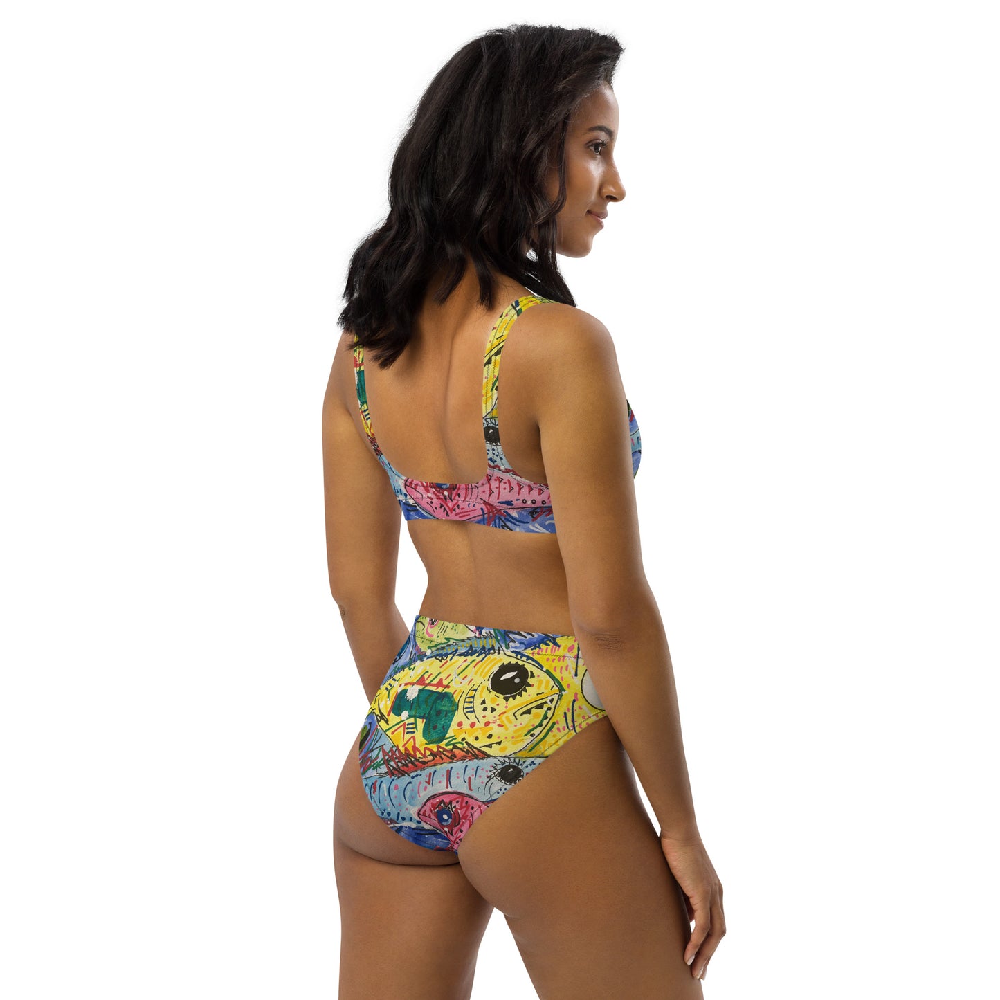 Fish II Recycled high-waisted bikini