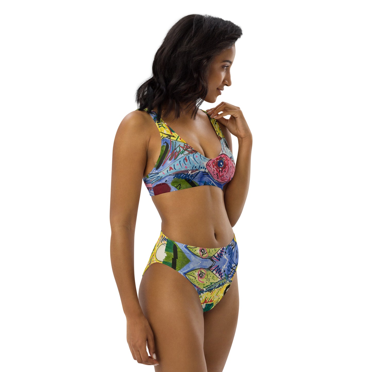 Fish II Recycled high-waisted bikini