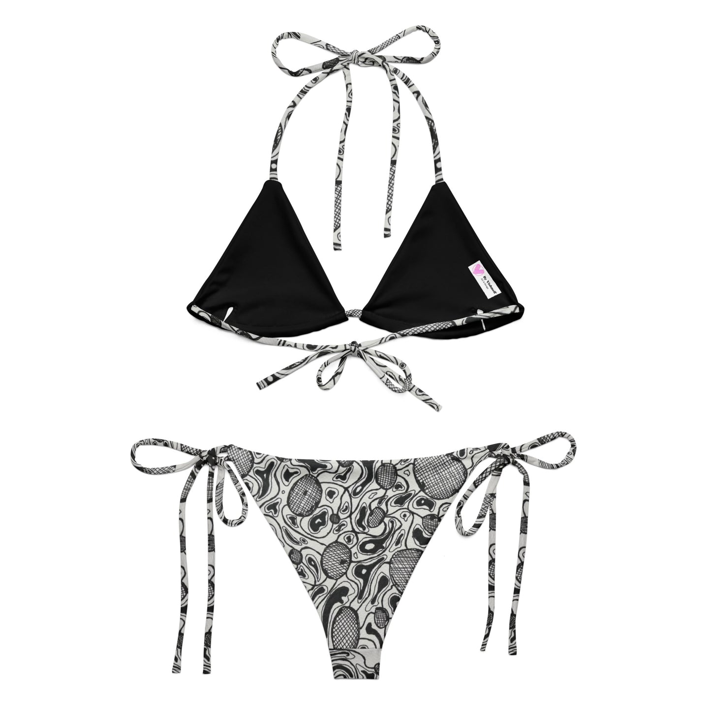 Melted cell All-over print recycled string bikini