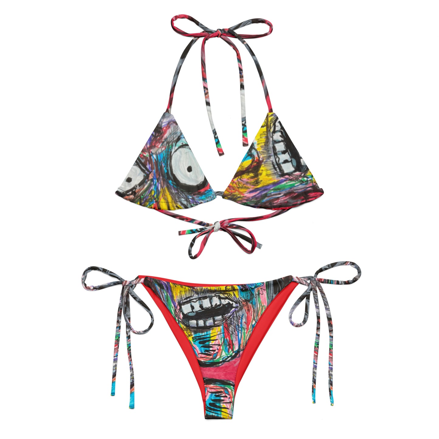 Monster All-over print recycled string bikini