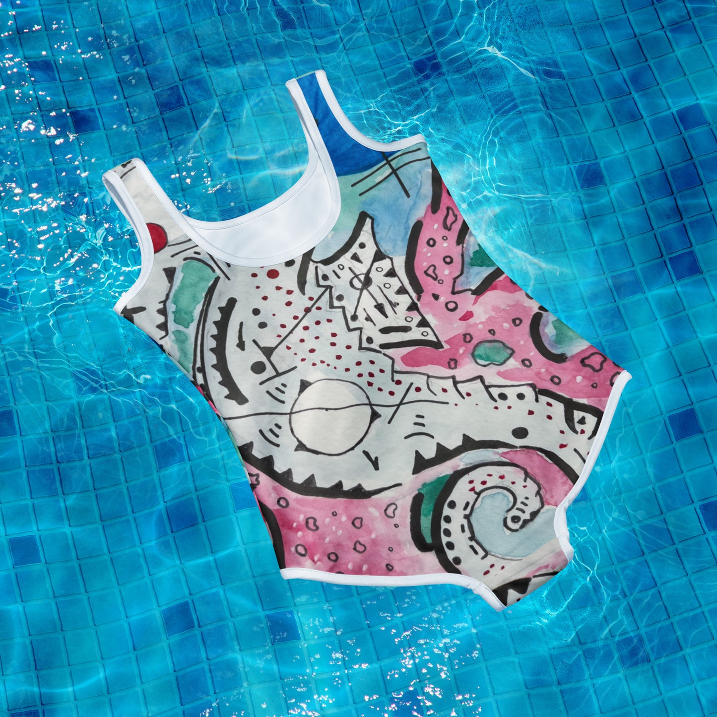 SeaHorse All-Over Print Youth Swimsuit