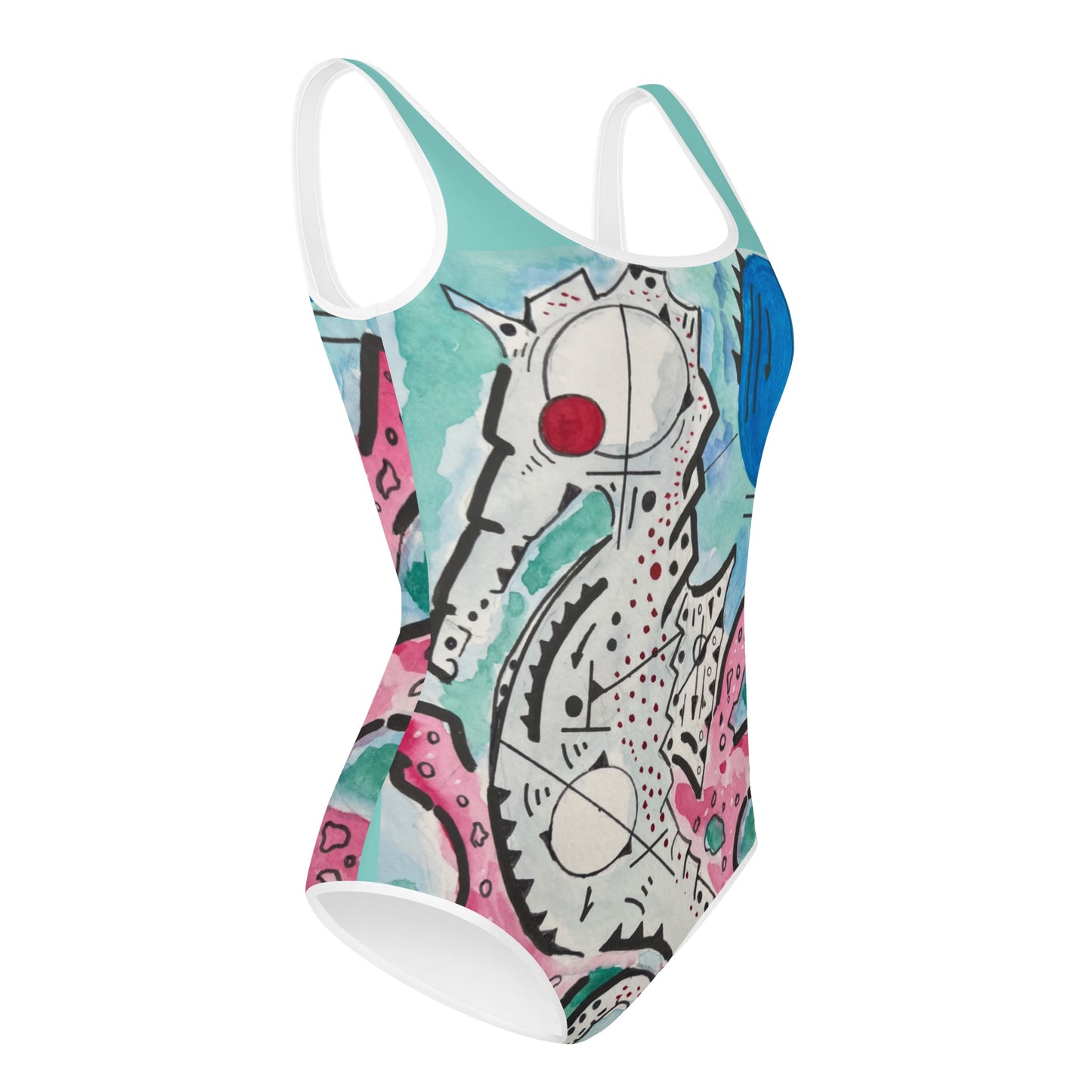 SeaHorse All-Over Print Youth Swimsuit