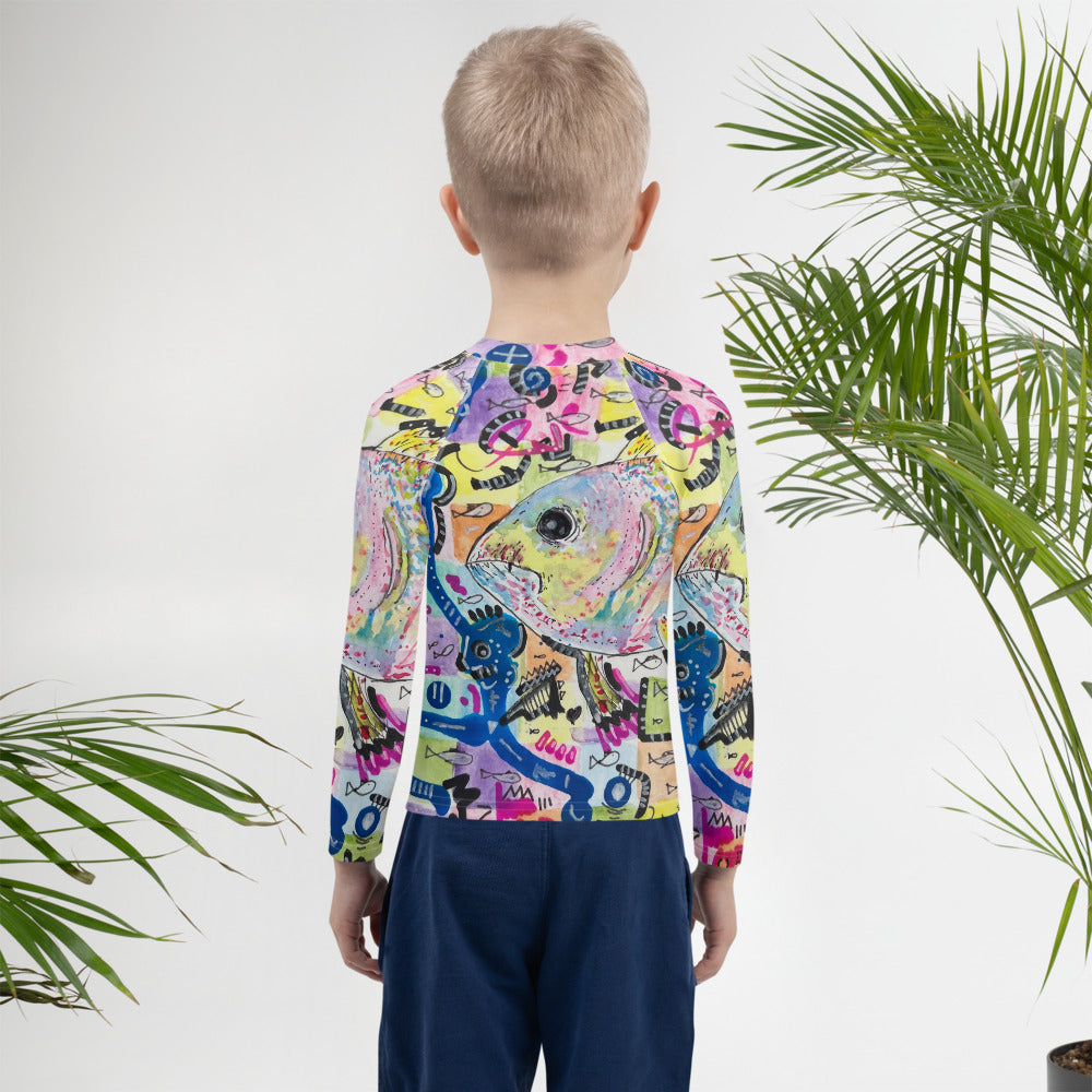 Go Fishing Kids Rash Guard