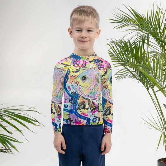 Go Fishing Kids Rash Guard