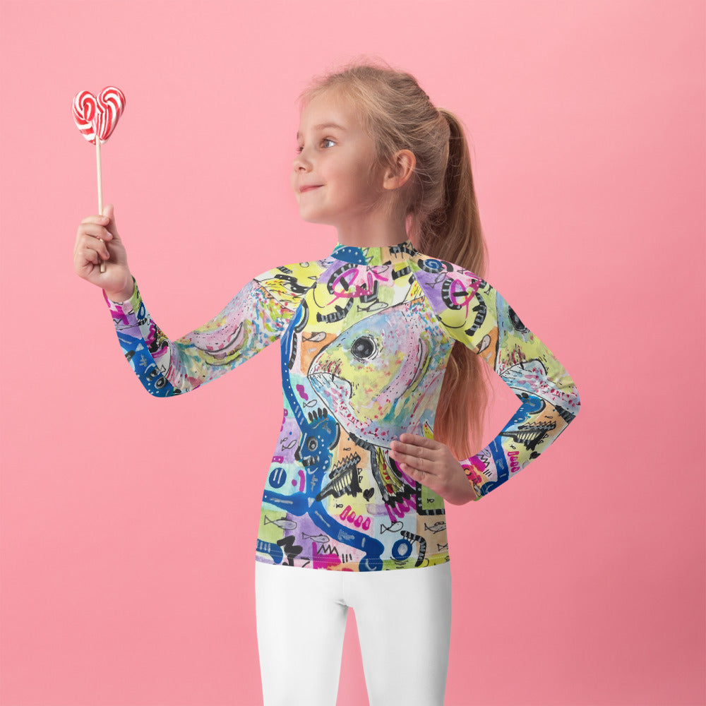 Go Fishing Kids Rash Guard