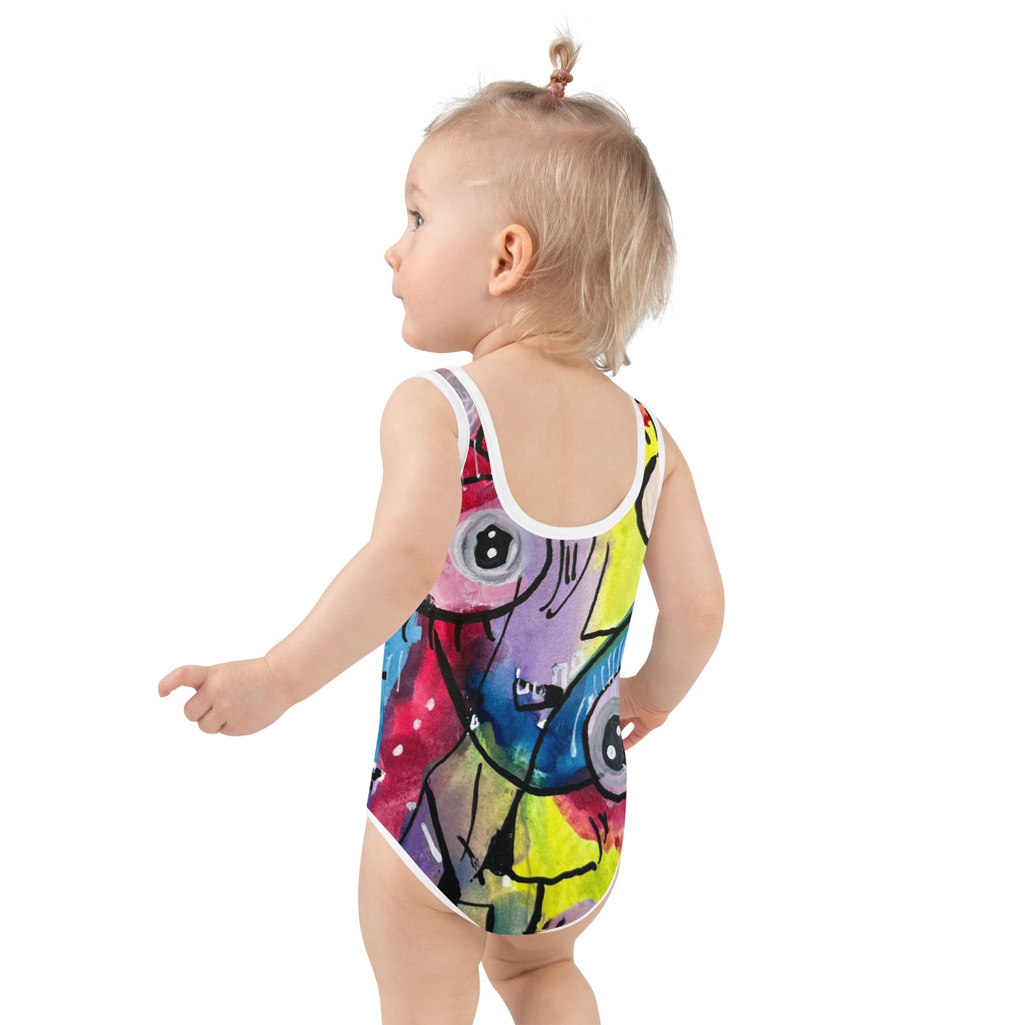 Faces All-Over Print Kids Swimsuit