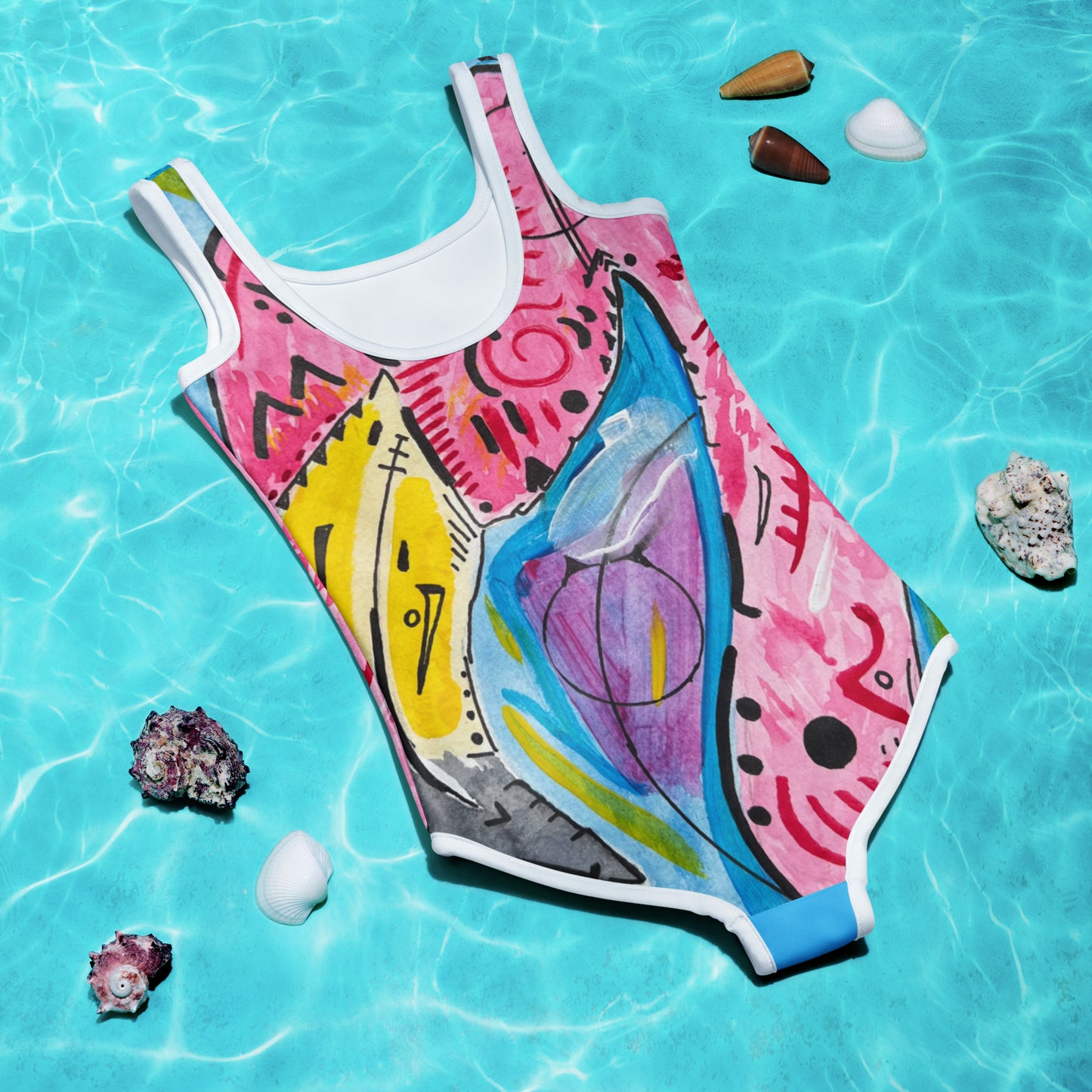 Flamingo All-Over Print Kids Swimsuit