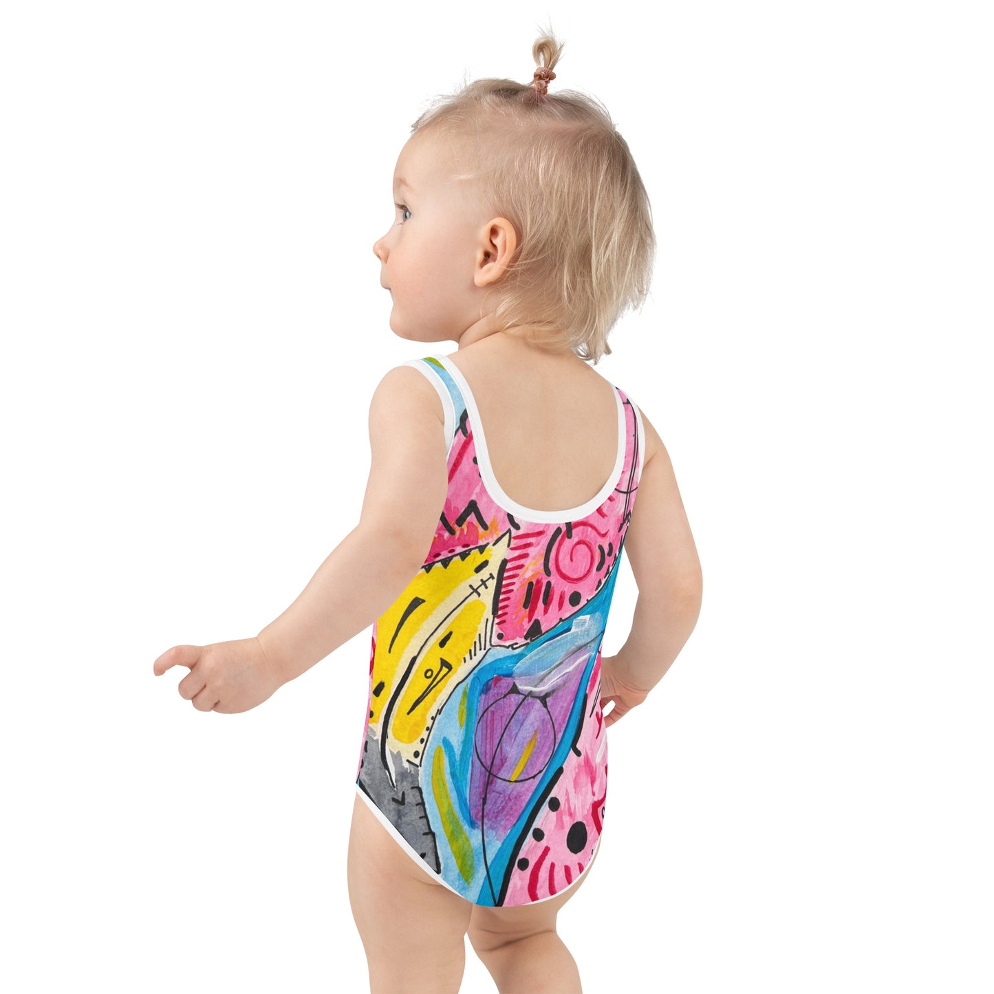 Flamingo All-Over Print Kids Swimsuit