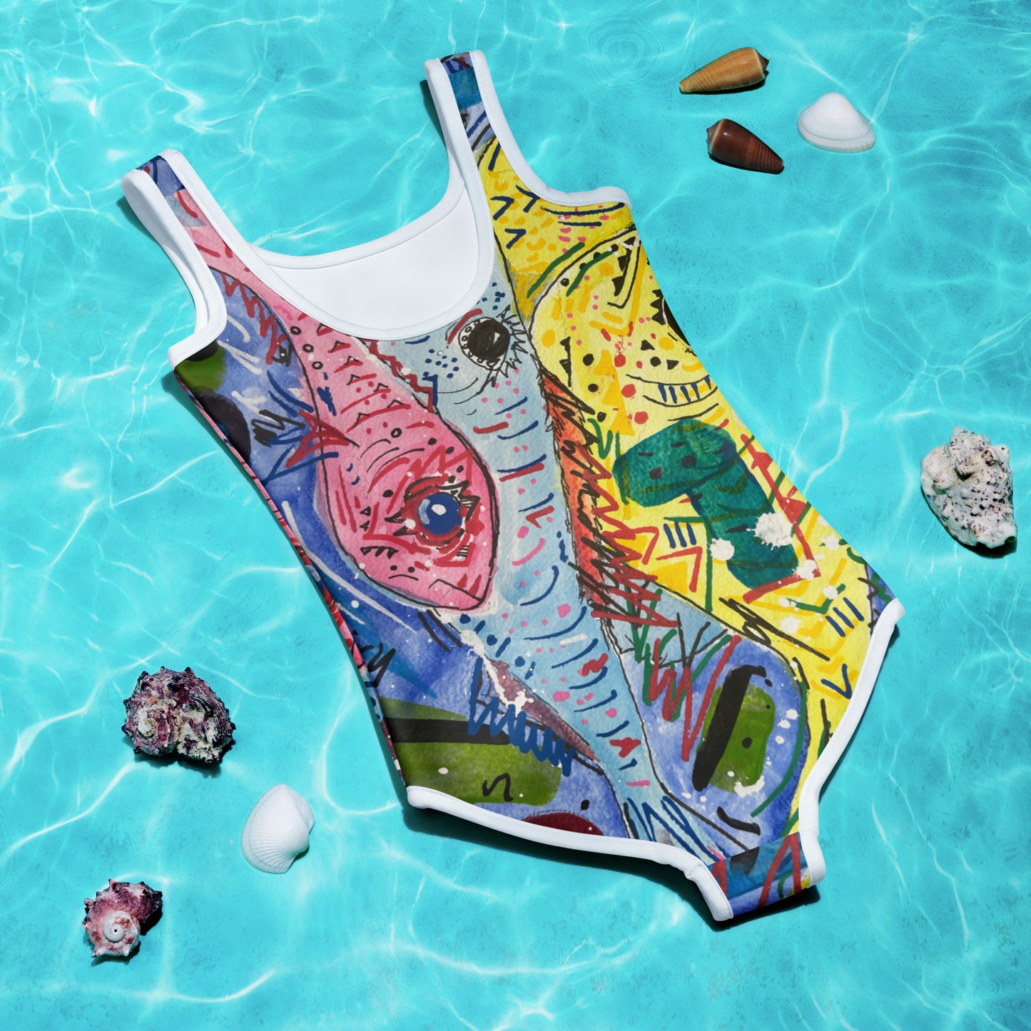 Fish II All-Over Print Kids Swimsuit