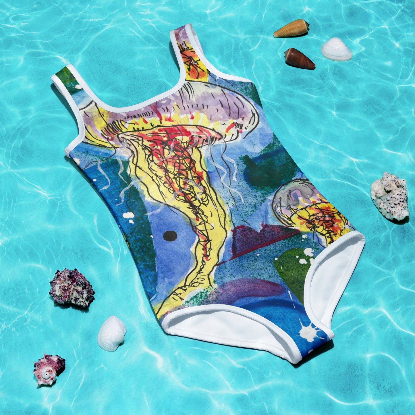 Jellyfish All-Over Print Kids Swimsuit