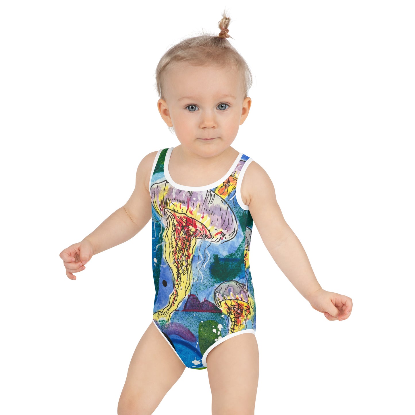 Jellyfish All-Over Print Kids Swimsuit