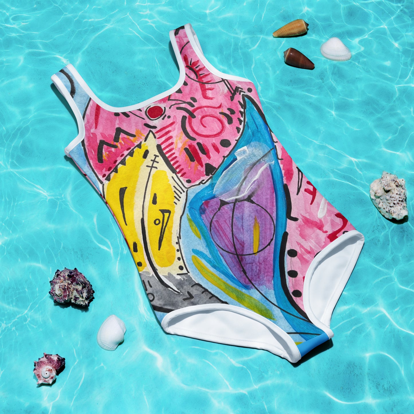 Flamingo All-Over Print Kids Swimsuit