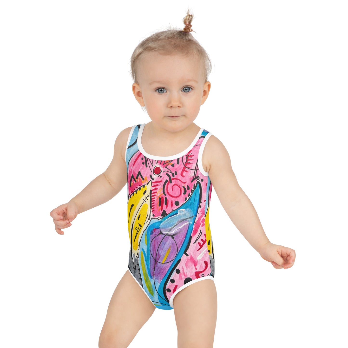 Flamingo All-Over Print Kids Swimsuit