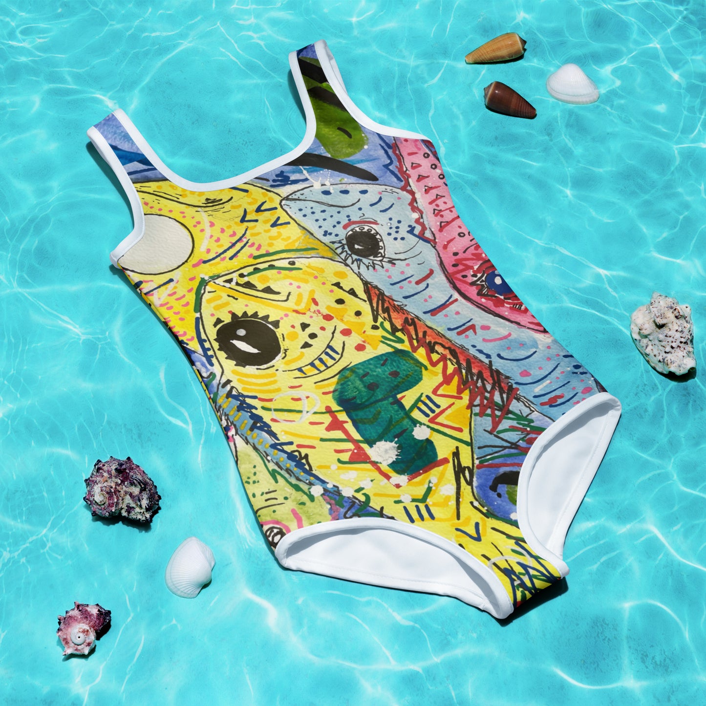 Fish II All-Over Print Kids Swimsuit