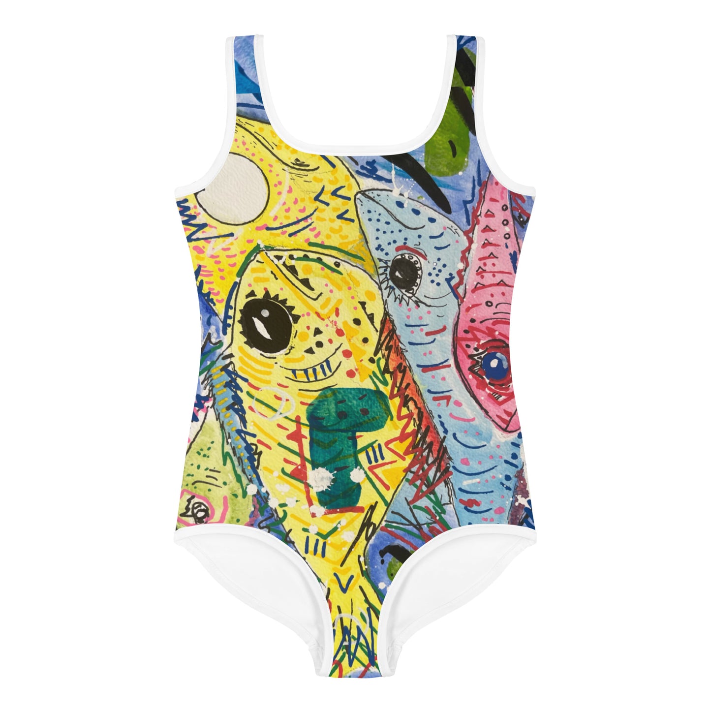 Fish II All-Over Print Kids Swimsuit