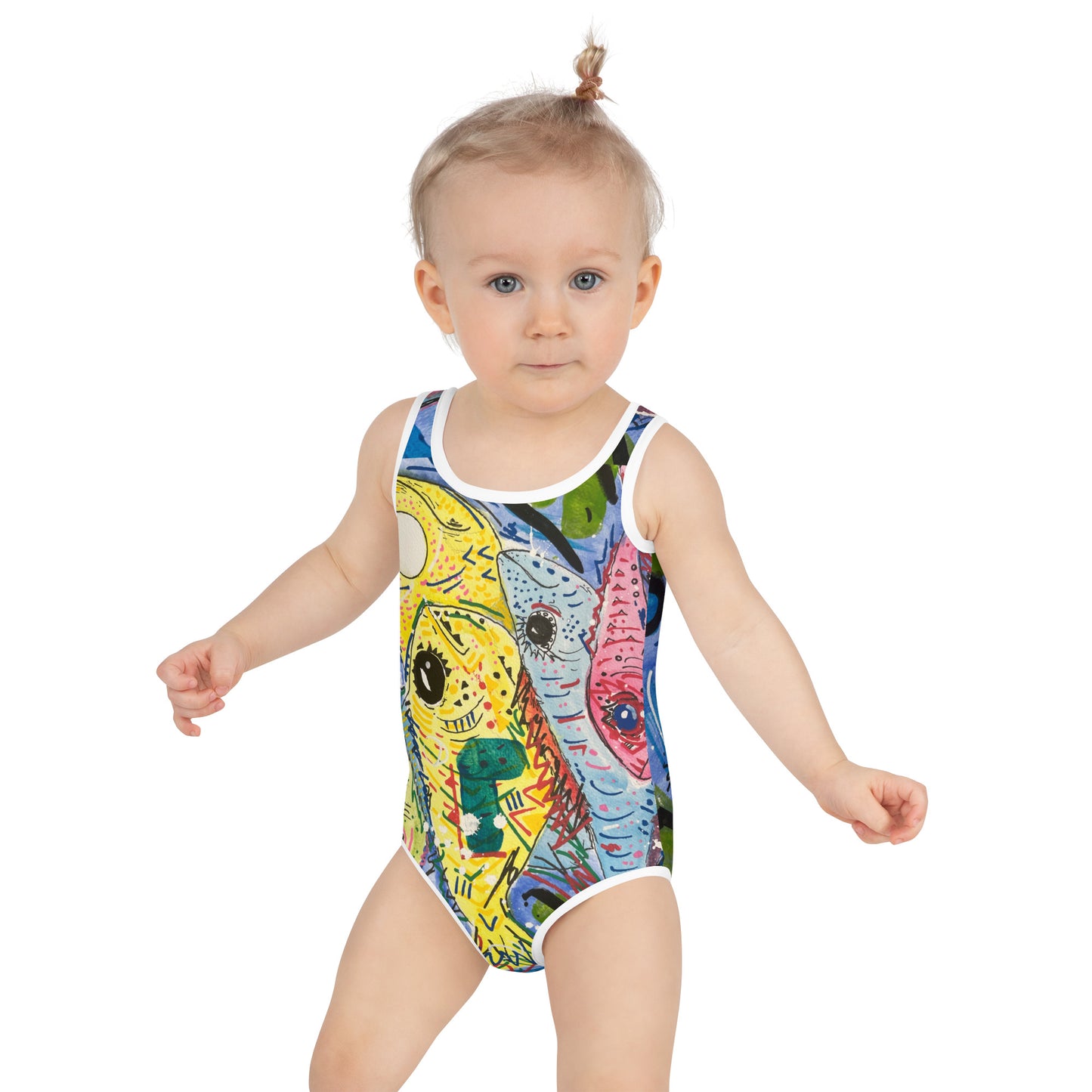 Fish II All-Over Print Kids Swimsuit