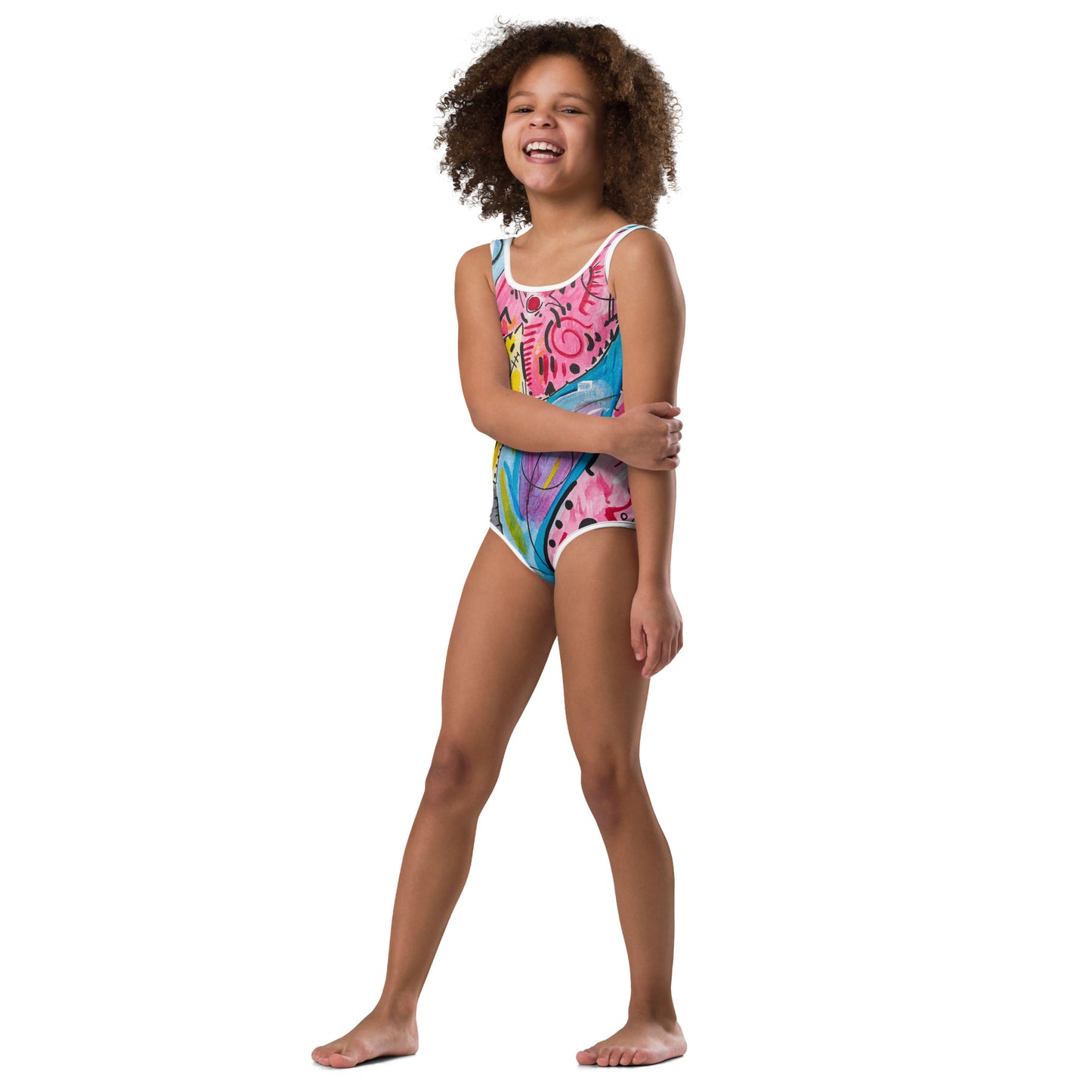 Flamingo All-Over Print Kids Swimsuit