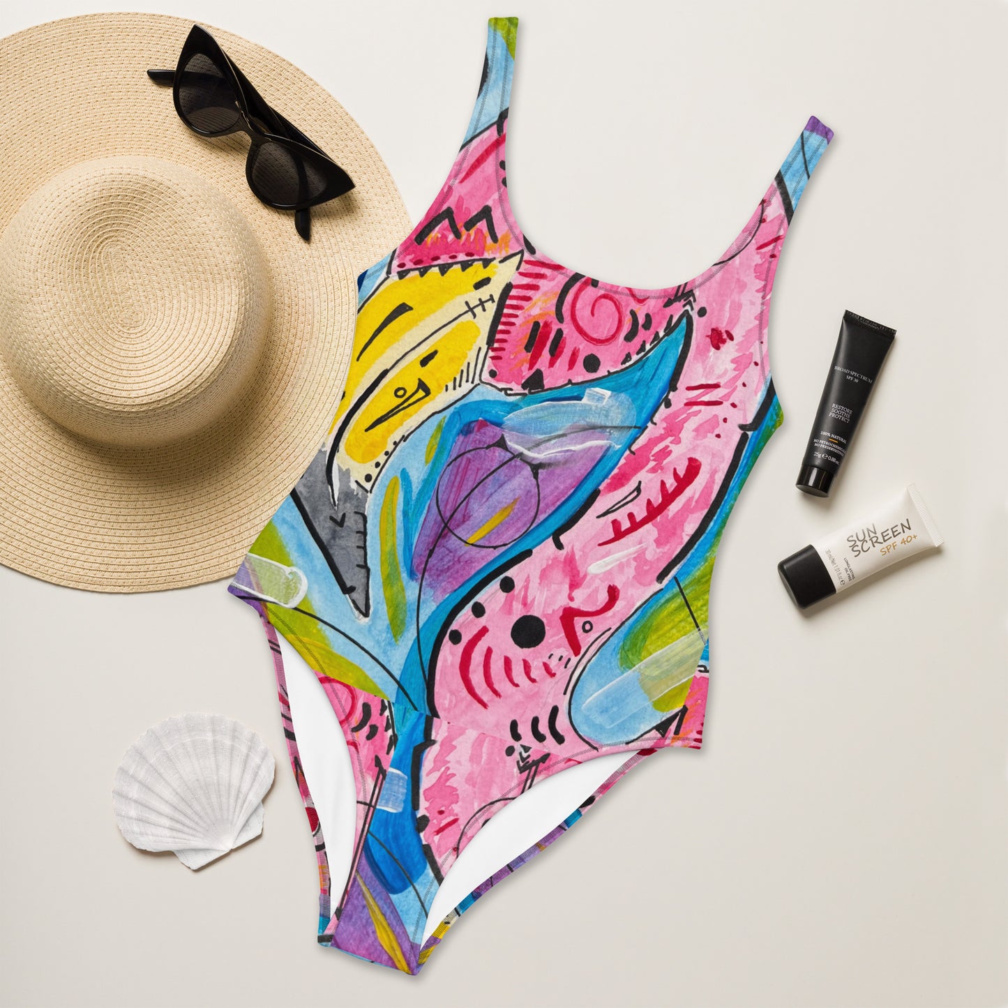 Flamingo One-Piece Swimsuit