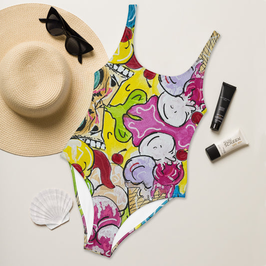 Ice ream Men One-Piece Swimsuit