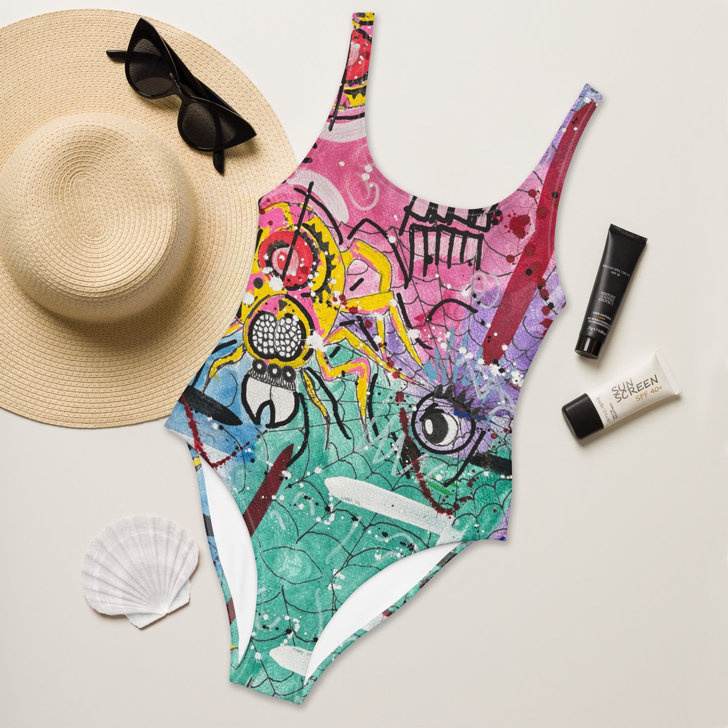 Web One-Piece Swimsuit