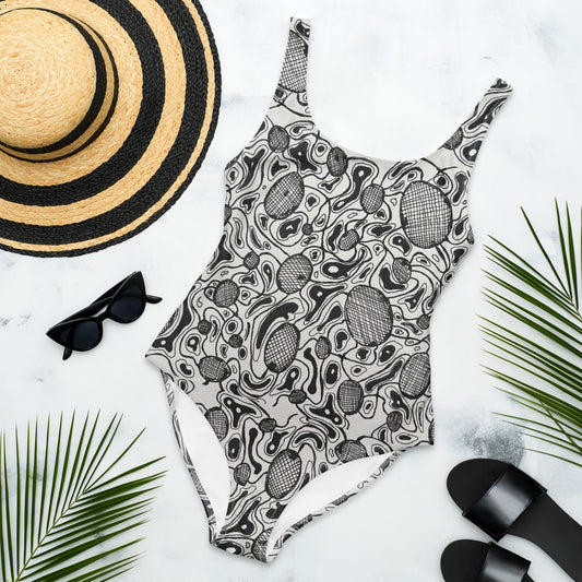 Melted cell One-Piece Swimsuit