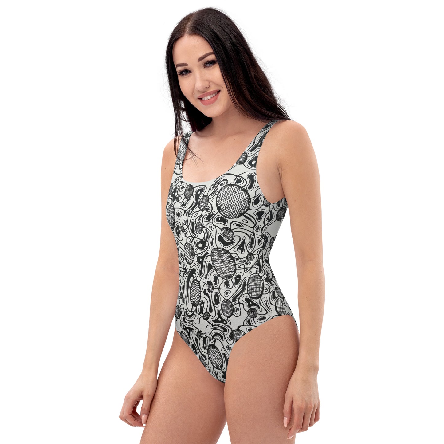 Melted cell One-Piece Swimsuit