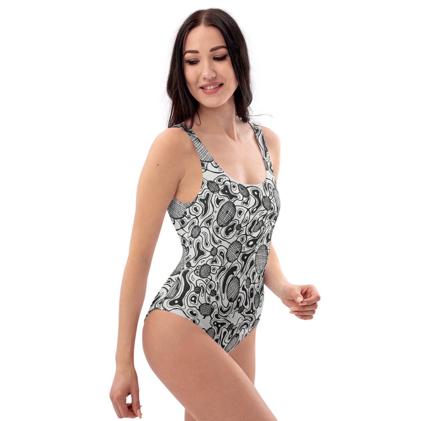 Melted cell One-Piece Swimsuit