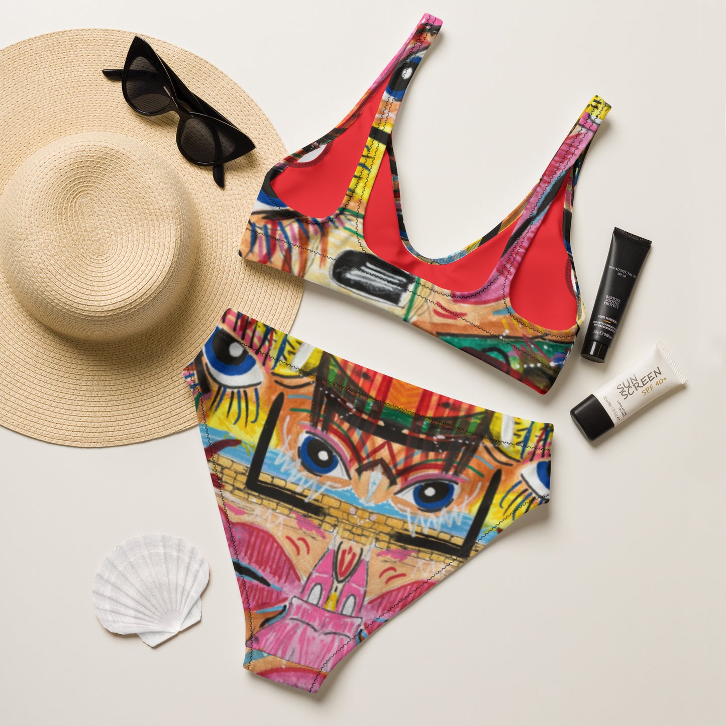 Cartagena Recycled high-waisted bikini
