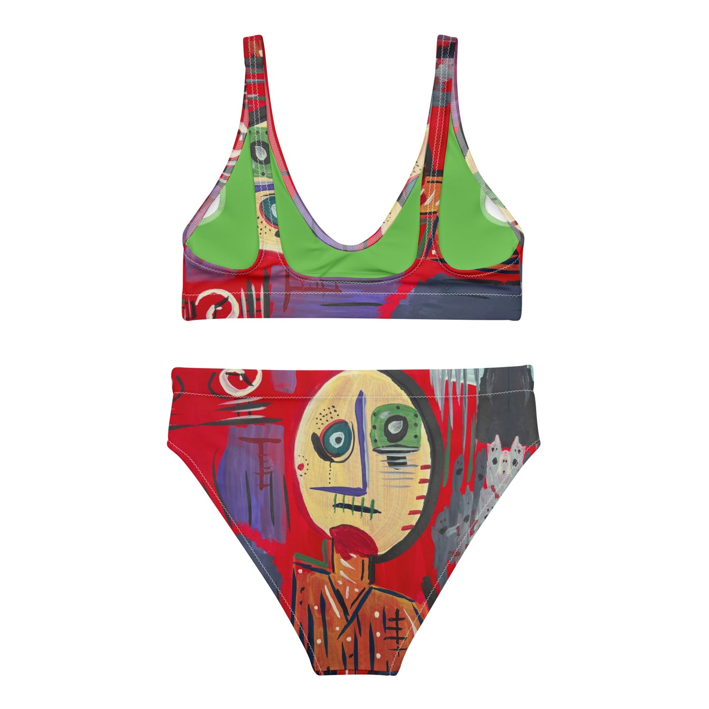 Red Him Recycled high-waisted bikini