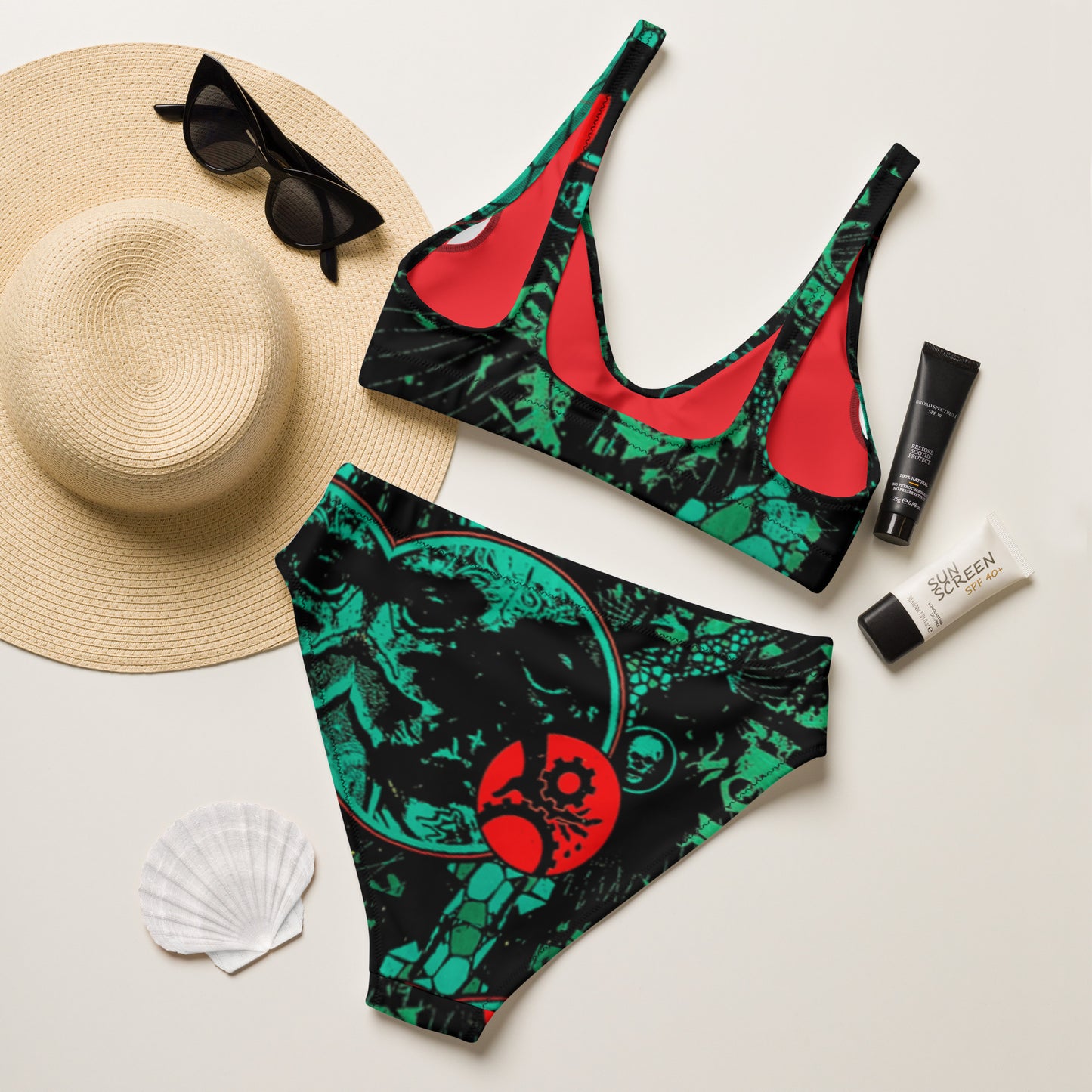 Snake Recycled high-waisted bikini