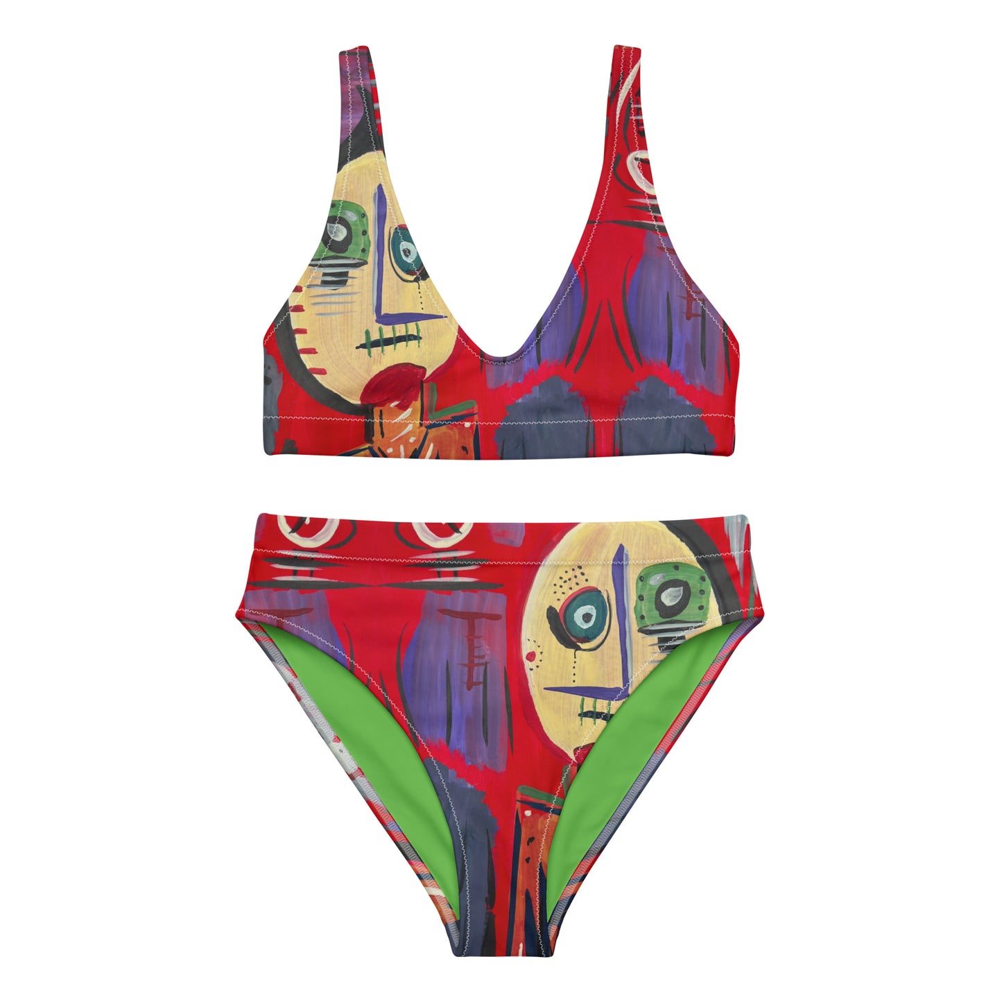 Red Him Recycled high-waisted bikini