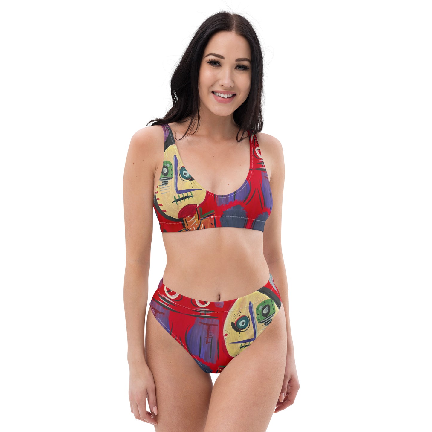 Red Him Recycled high-waisted bikini