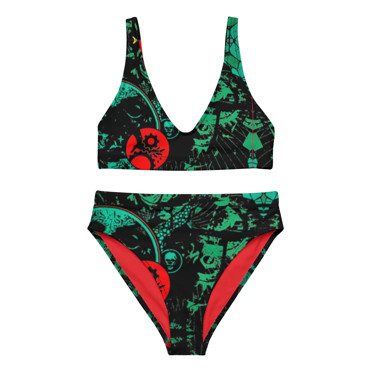 Snake Recycled high-waisted bikini