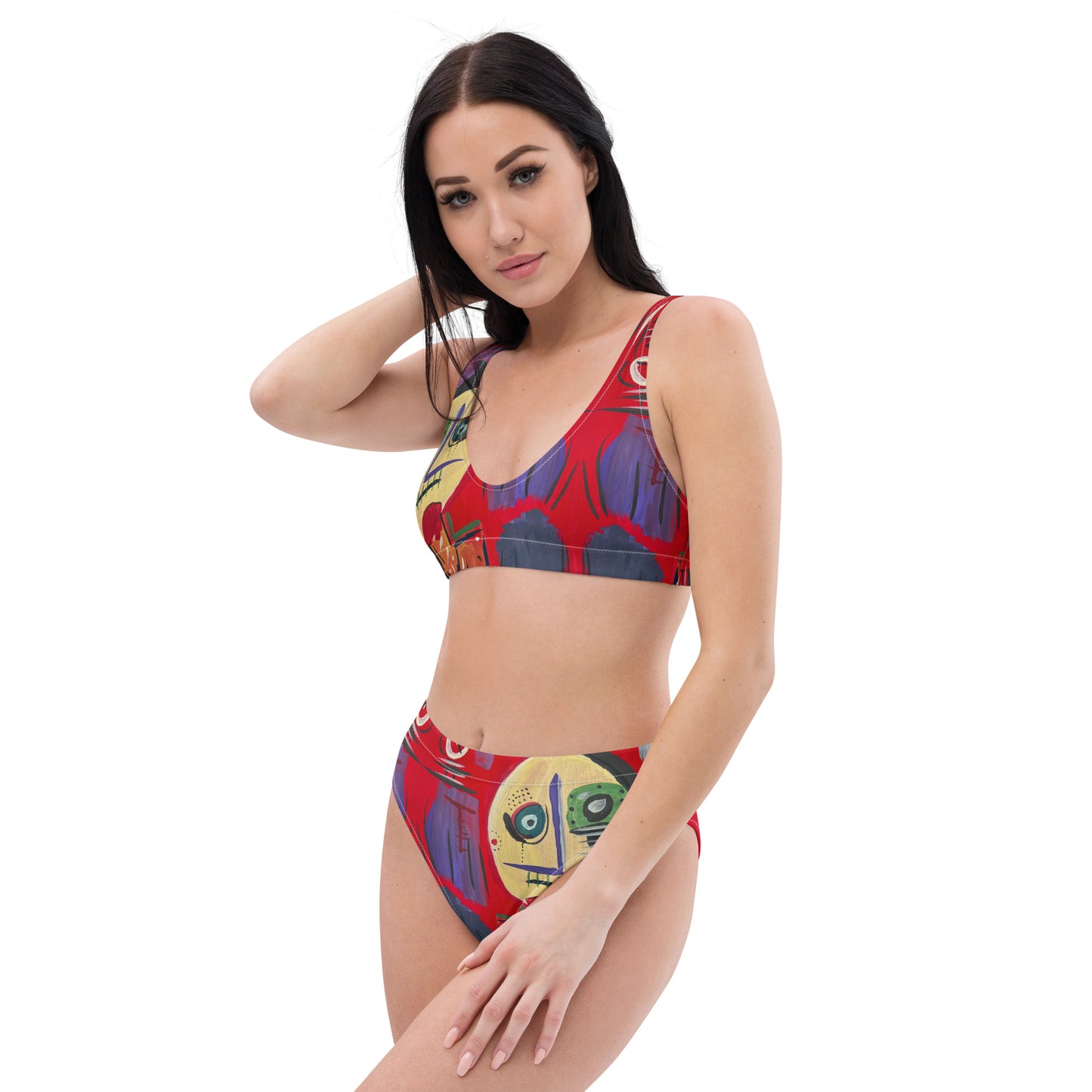 Red Him Recycled high-waisted bikini