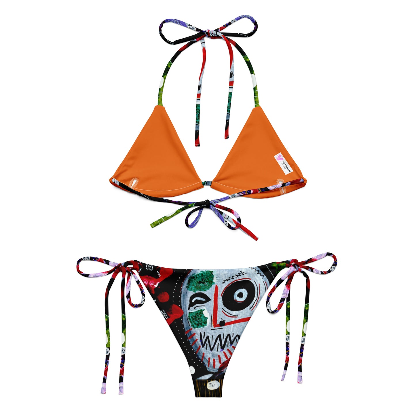 Black John All-over print recycled string bikini