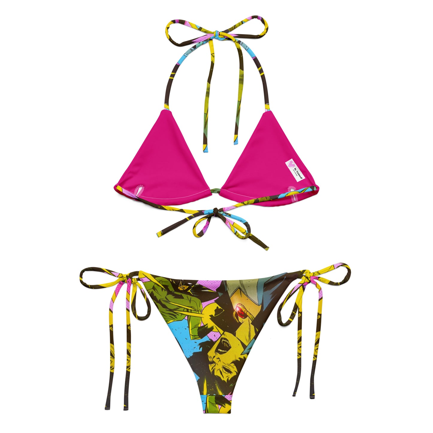 Comic All-over print recycled string bikini