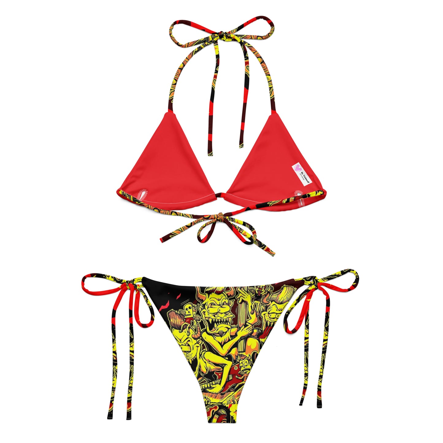 Metal Race All-over print recycled string bikini