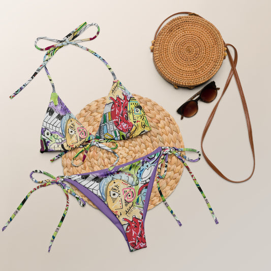 Mad pianist  All-over print recycled string bikini
