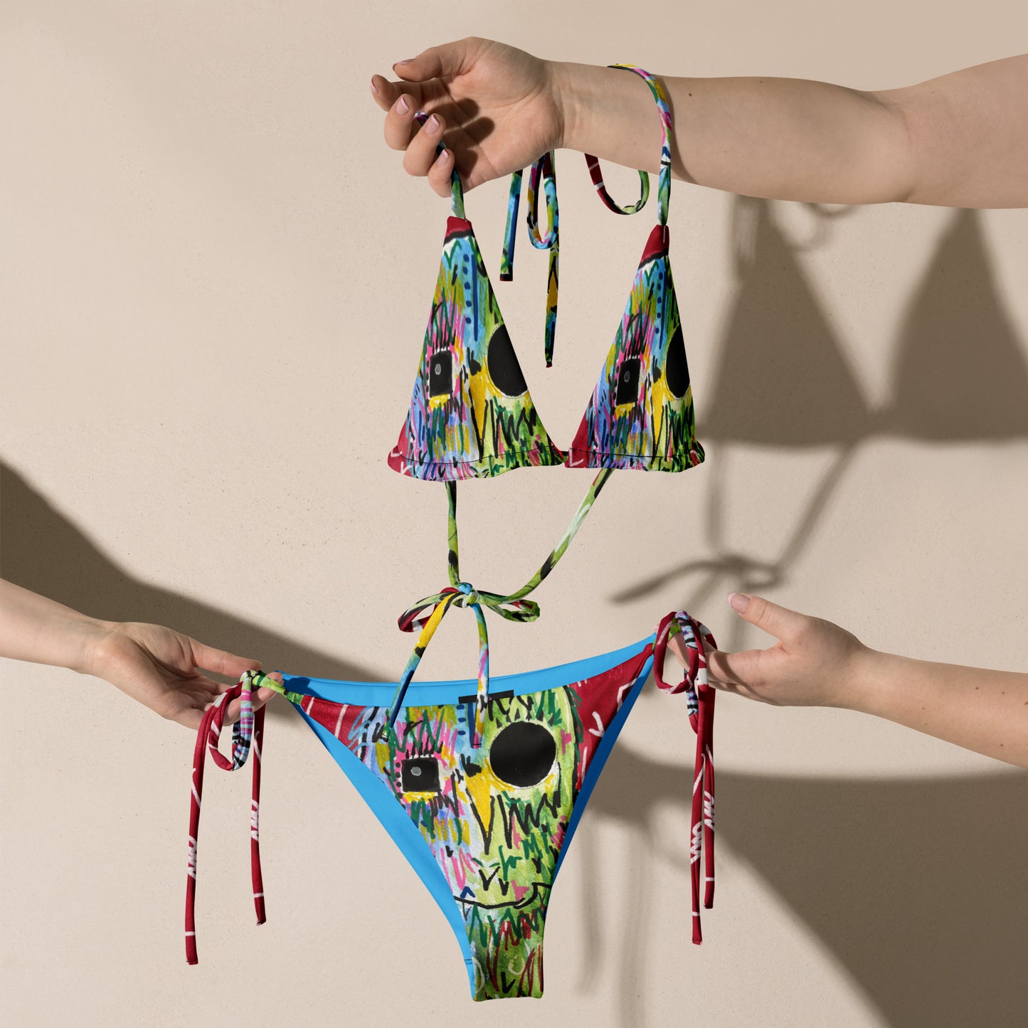 Owl  All-over print recycled string bikini