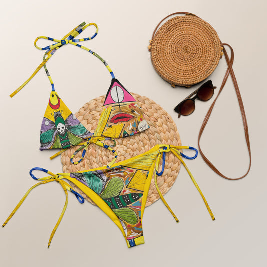 Nile All-over print recycled string bikini