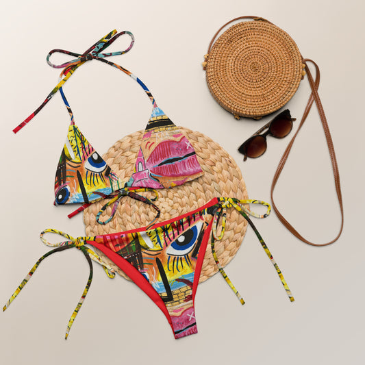 Cartagena All-over print recycled string bikini