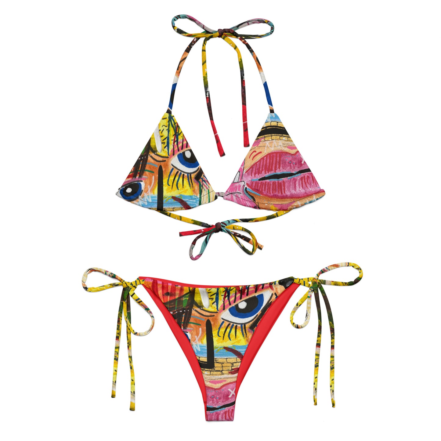 Cartagena All-over print recycled string bikini