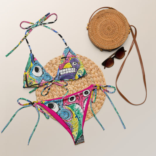 Azteca All-over print recycled string bikini