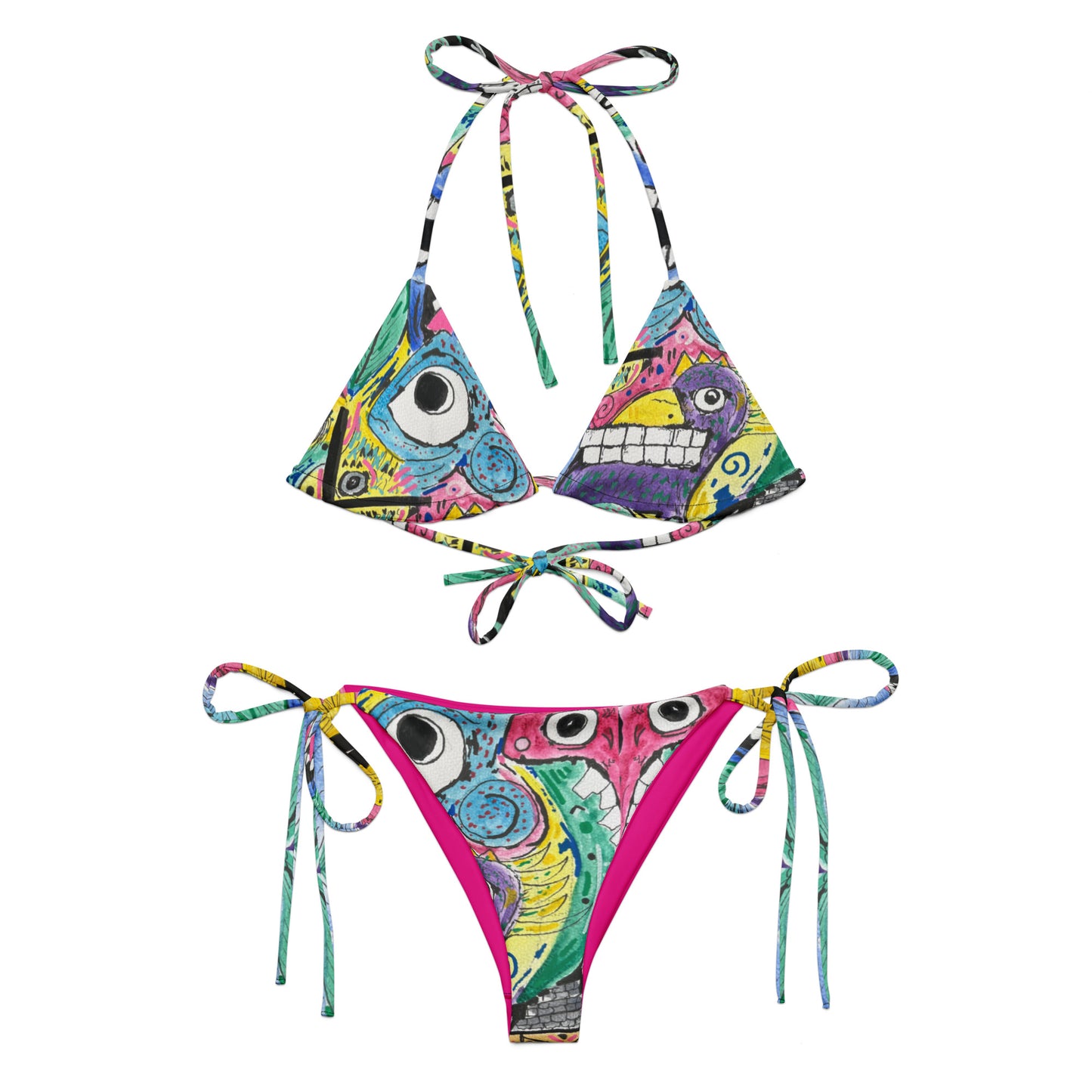 Azteca All-over print recycled string bikini